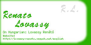 renato lovassy business card