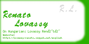 renato lovassy business card